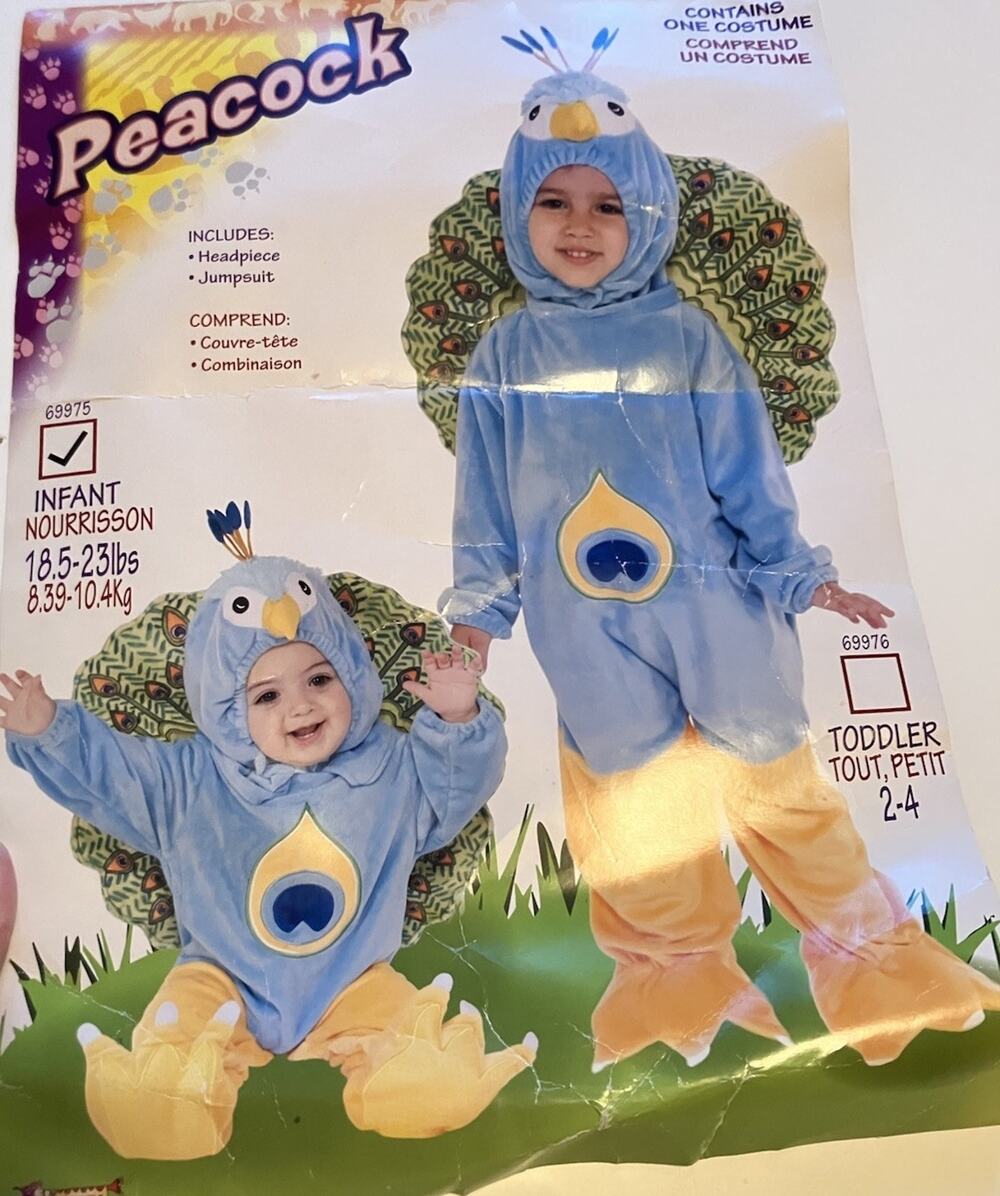 Forum Novelties Peacock Halloween Costume. Infant 18.5-23 Lbs. Cute! EUC!!!